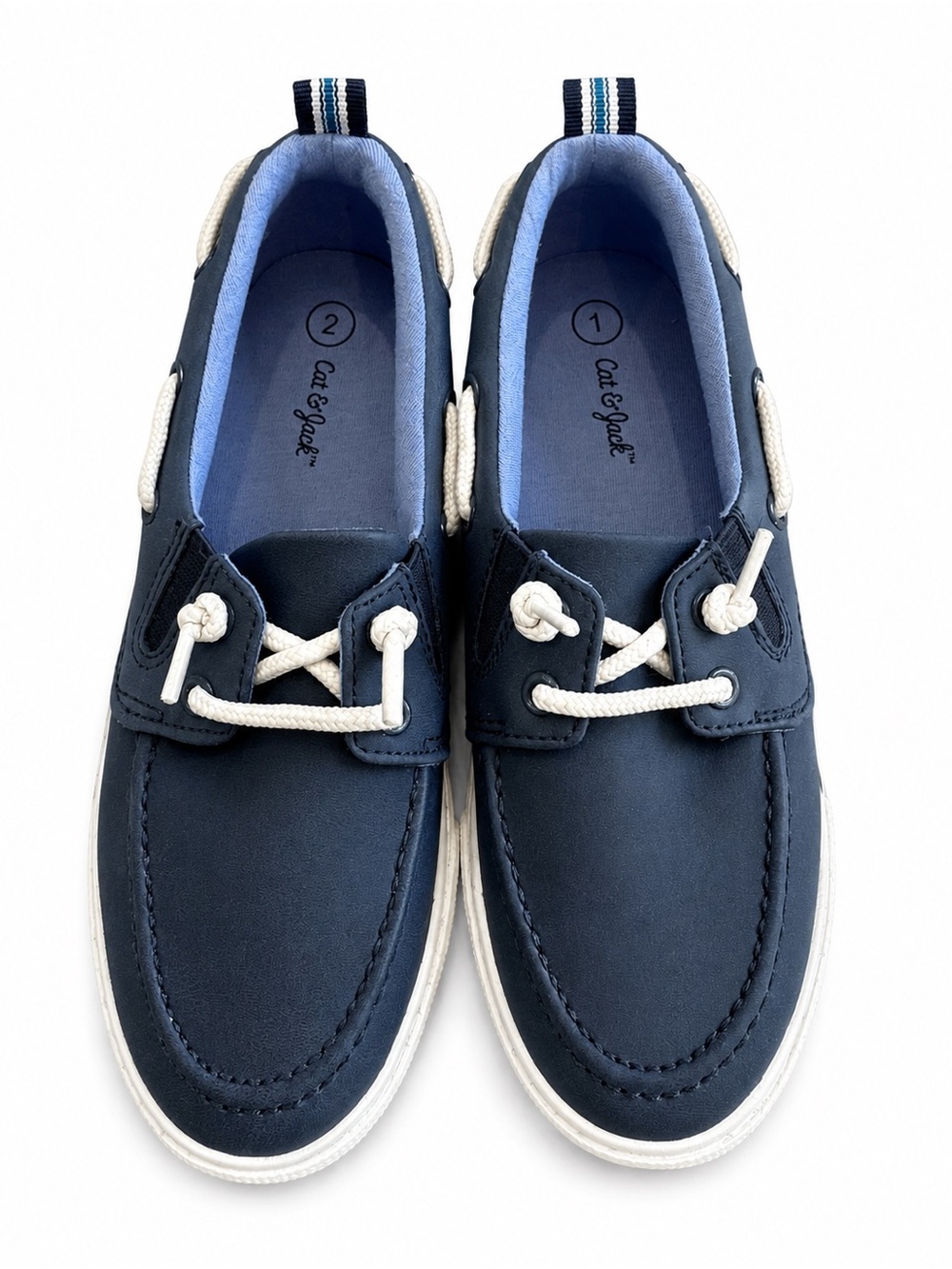 Cat & Jack Kids Navy Boat Shoes Size 1 & 2
